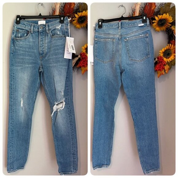 Boyish The BILLY High Waisted Rigid Skinny Jean Sz 26 in WILD TIMES Buttons Fly - Picture 2 of 11